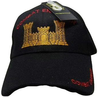 Trade Winds Combat Engineer Baseball Black Cap Hat Embroidered 3D (Licensed) CAP613A (TOPW)