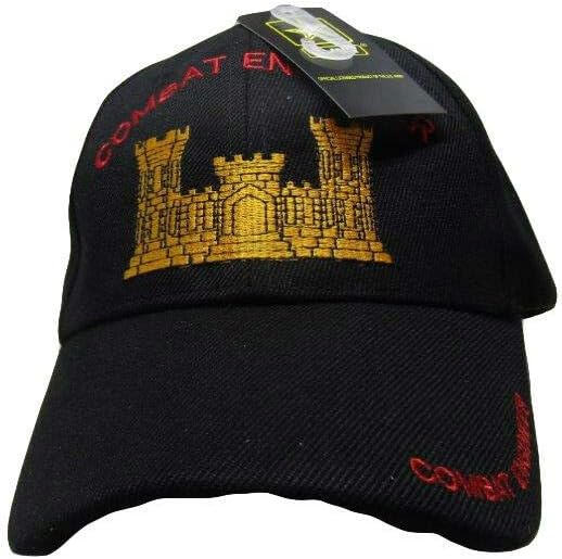 Trade Winds Combat Engineer Baseball Black Cap Hat Embroidered 3D (Licensed) CAP613A (TOPW)