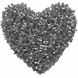 Yowamho 1000Pcs Fuse Beads - 5mm Silver Melting Beads for Crafts, Hama Bead Bulk Refill Kit.