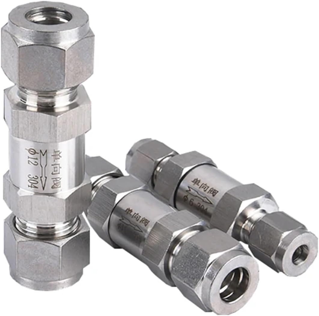 1pc 304 Stainless steel Ferrule One-way Valve Fit 3/6/8/10/12/18mm 1/8" 1/4" 3/8" 1/2" OD Tube Non Check Valves For Water Gas(14mm)