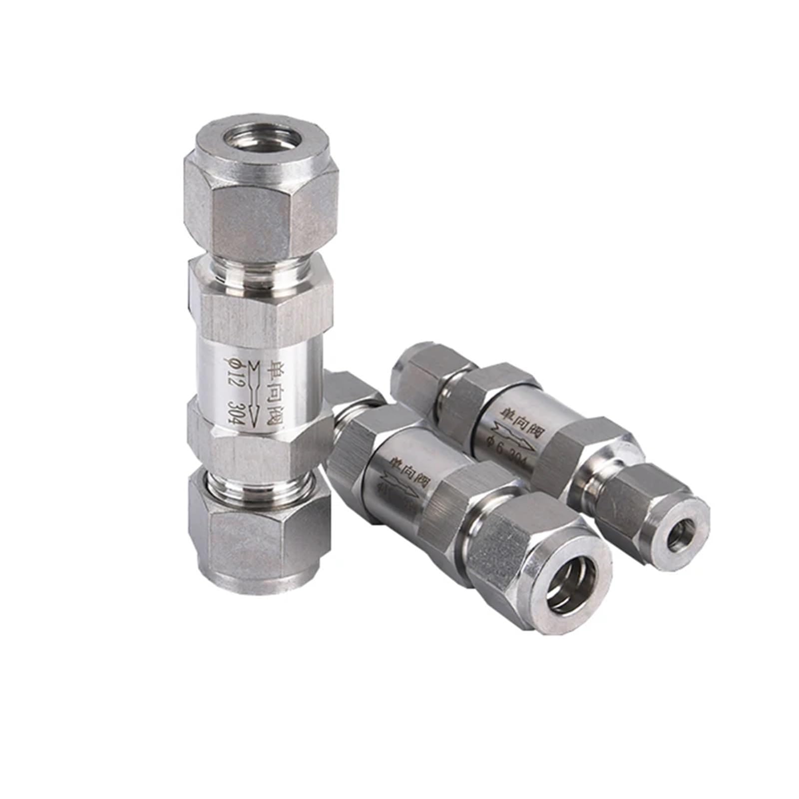 Válvula unidireccional de acero inoxidable 304 con tubo de diámetro exterior de 1/8, 1/4, 3/8 y 1/2 pulgadas, válvula de retención antirretorno, 1 unidad(18mm)