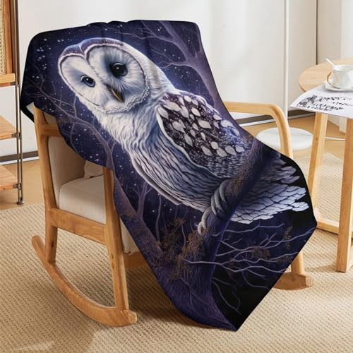 Manta de franela con búho de 140x180 cm mullida y cálida para sofá 5