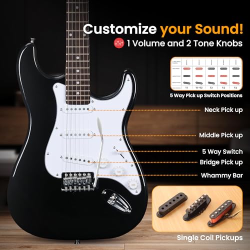 Pyle Full Size Electric Guitar Starter Kit with Amp & Accessories - Image 5