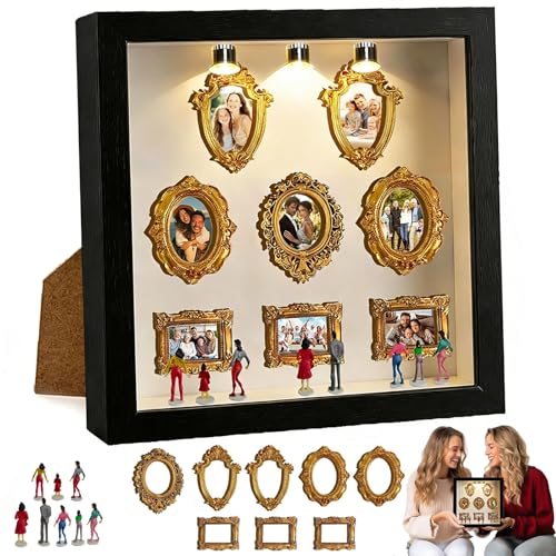 Mini boîte de Silhouette de musée à Faire soi-même, DIY Mini Cadre Doré AVCE Mini Figurines,...