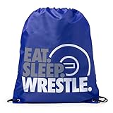 ChalkTalkSPORTS Wrestling Sport Pack Drawstring Bag | Eat Sleep Wrestle | Royal