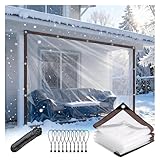 Abdeckplane Transparent Wasserdicht Plane Folie Durchsichtige mit öSen,Gewebeplane Wetterfeste Faltbar Planen für DraußEn Garten Pavillon Terrassen Balkon Gewächshäuser,3×5m/9.8×16.4ft