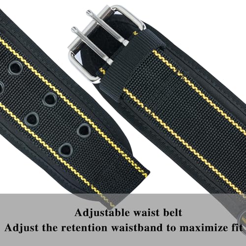 Image of MELOTOUGH Padded Tool Belt for Men, Heavy Duty Work Belt with D ring, Adjustable Waist 34 inch-46 inch for Electrician(Tool Belt Suspenders Not Included)