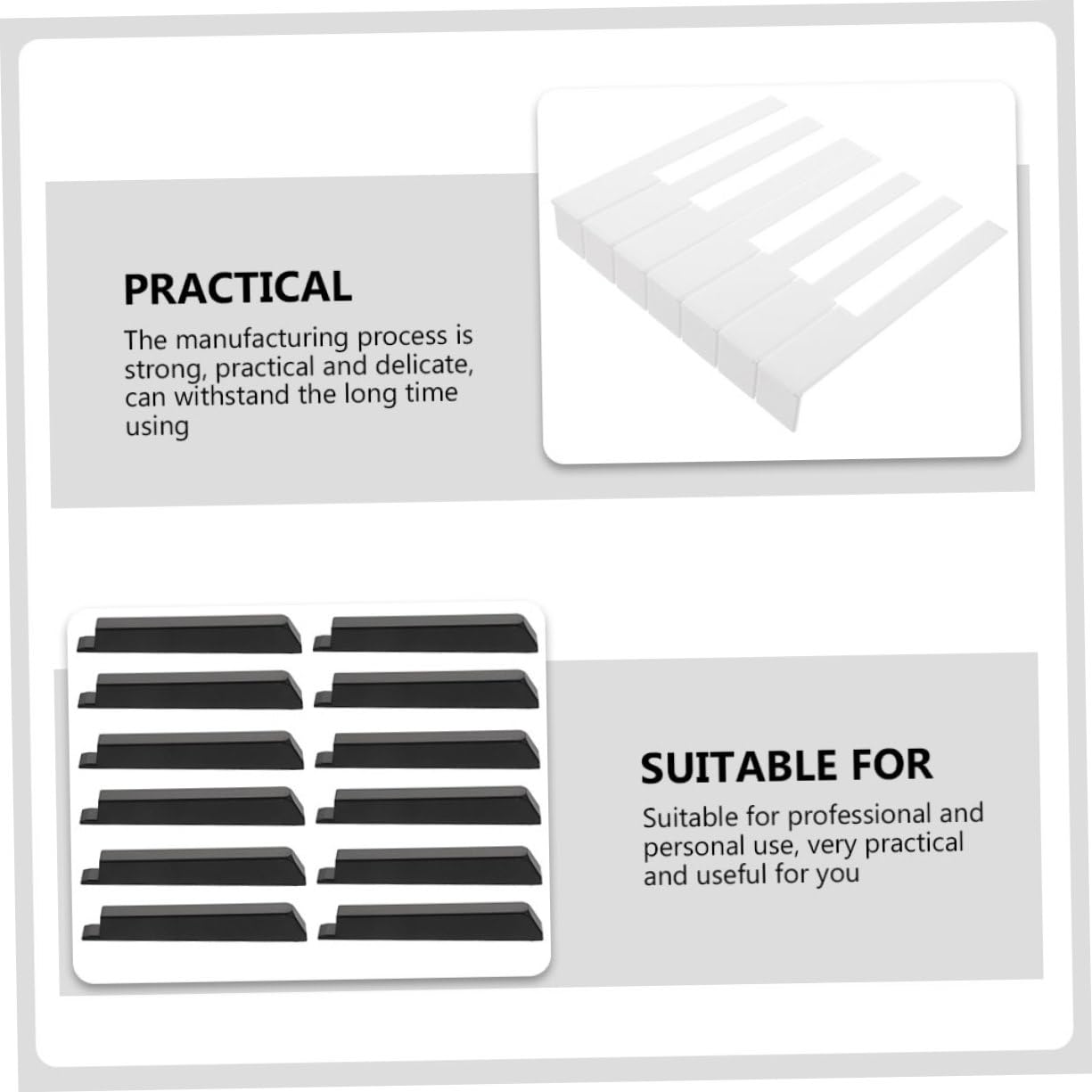 Tasti per Pianoforte 88 Pezzi, Ricambio e Riparazione | Acrilico e Plastica, Colore Bianco, Set Pratico per Manutenzione, 88 Elementi