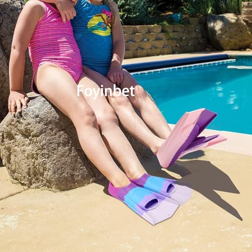 image for Foyinbet Kids Swim Fins,Short Kids Fins Youth Swimming Flippers for La