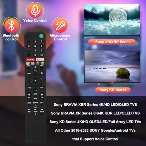 RMF-TX500U for Sony TV Remote Replacement, for All Sony Remote/Sony Bravia TV Voice Remote, RMF-TX500U for Sony Remote Control for Smart TV XBR/KD/XR Series X800H X950G A8H Etc, 1 Year Full Warranty - Thumbnail 4