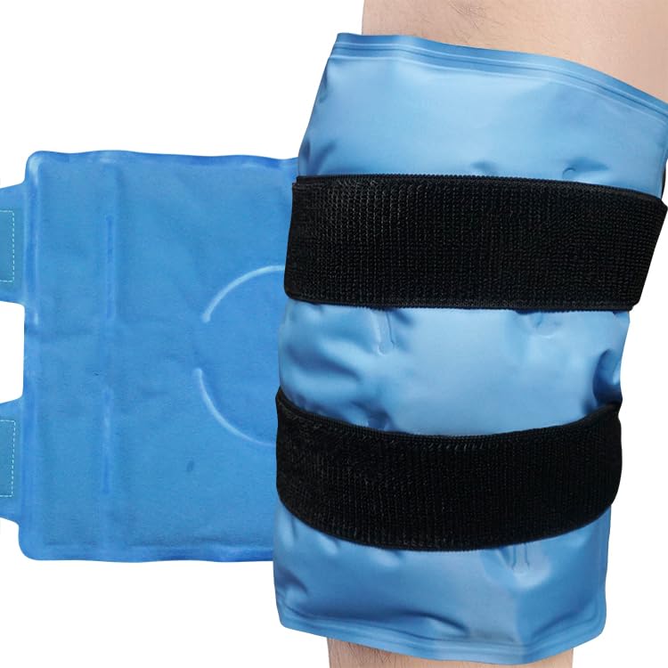 Hot & Cold Large Gel Ice Pack for Knee Pain Relief, Gel Ice Wrap for Leg Injuries, Swelling, Cold Compress Therapy for Arthritis