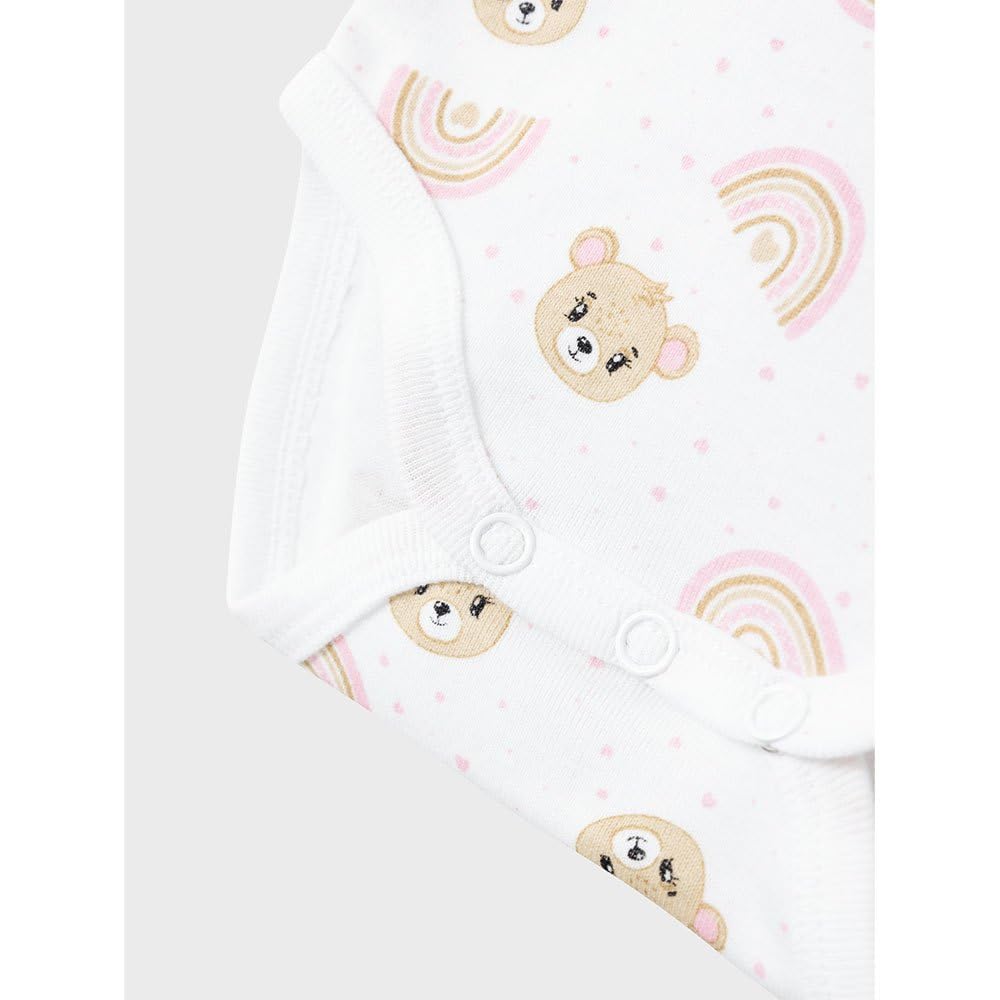 NAME IT Body z długim rękawem Niemowlęta - dziewczynki Nbfbody 2p Ls Orchidea Pink Teddy Noos