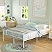 SimLife Mattress Foundation Support Platform Box Spring Needed, Popular Style Strong Solid Best Choice Full Size White Bedframe Bed Frame with Headboard and Footboard