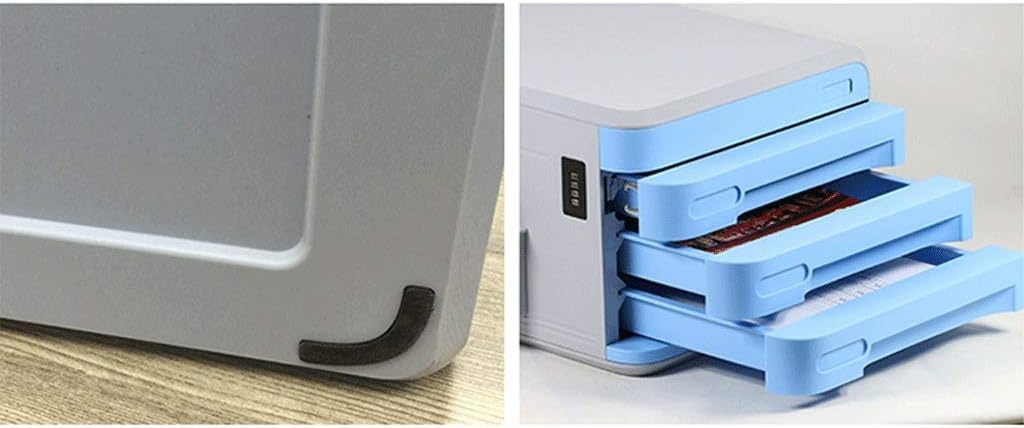 File Manager per schedari da scrivania - Scatola di archiviazione per Desktop - Tipo di cassetto con Blocco Password Schedario Multistrato per Ufficio, casa, Centro Commerciale (D)