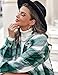 IN'VOLAND Womens Flannel Shirts Plus Size Casual Plaid Shacket Jacket Long Sleeve Button Down Fall Fashion Clothes Green 22W