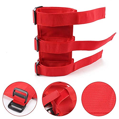 Roll Bar Fire Extinguisher Holder, Adjustable Fire Extinguisher Strap Mount for Jeep Wrangler CJ, YJ, TJ, LJ, JK, JKU, JL, JLU JT (Red)