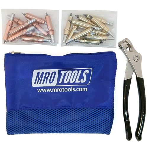 10 1/8 & 10 3/16 Cleco Sheet Metal Fasteners + Cleco Pliers w/Mesh Carry Bag (K4S20-1)