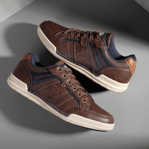 Image of ARRIGO BELLO Mens Casual Shoes Fashion Sneakers Breathable Comfort Classic Lace-Up Low Top Walking Shoes