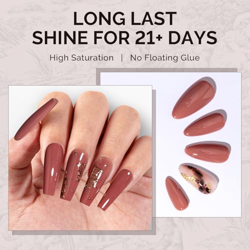 Image of MelodySusie 0.5fl oz Red Brown Gel Nail Polish, Nails Soak Off UV LED Cinnamon Red Gel Polish Gift for Women Nail Art Manicure Salon DIY Nail Design Decoration at Home-A2617