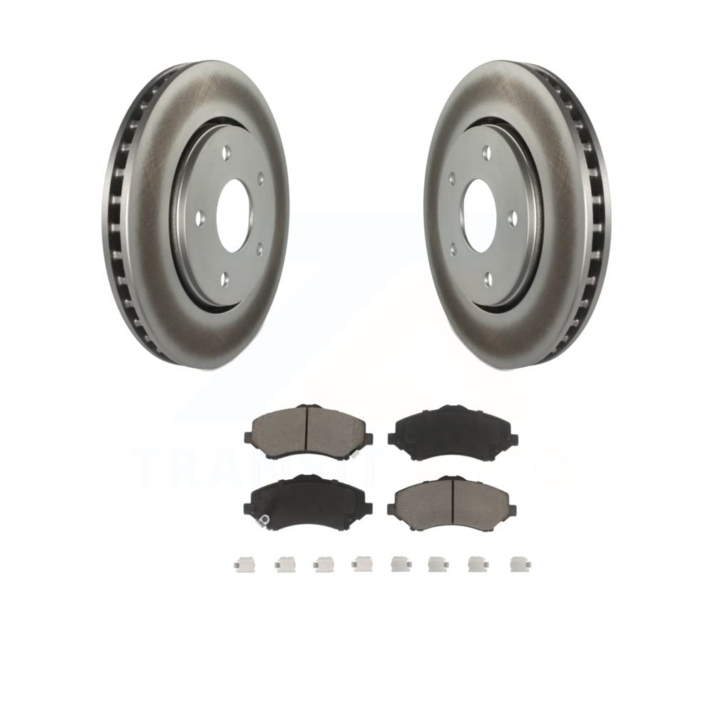 Front Coated Disc Brake Rotors And Ceramic Pads Kit Replacement For Dodge Grand Caravan Journey Chrysler Town & Country Ram C/V Volkswagen Routan KGC-100322