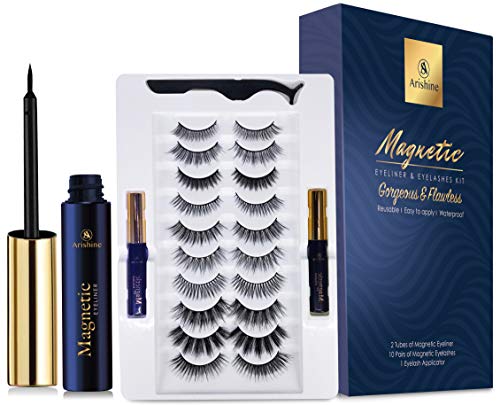 Magnetic Eyeliner and Lashes Magnetic Eyelashes Natural Look Kit False Lashes 10 pairs