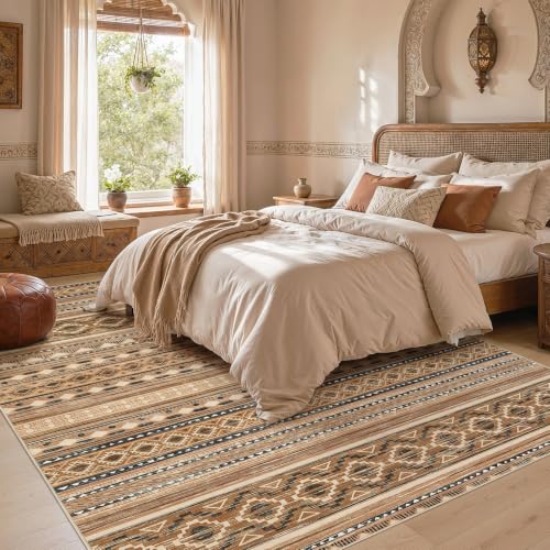 Image of cotiled Boho 10x14 Area Rug for Living Room: Large Moroccan Washable Rug