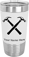 Vista 19 de LaserGram 20oz Vacuum Insulated Tumbler Mug, Hammers, Personalized Engraving Included (Faux Leather, Gray)