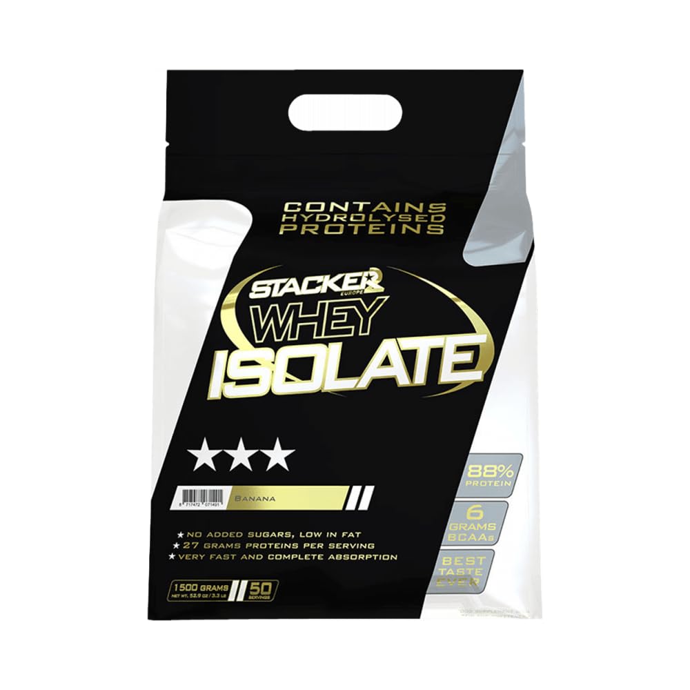 Stacker2 Whey Isolate (1500g) Banana - Białka - Izolat białka serwatkowego