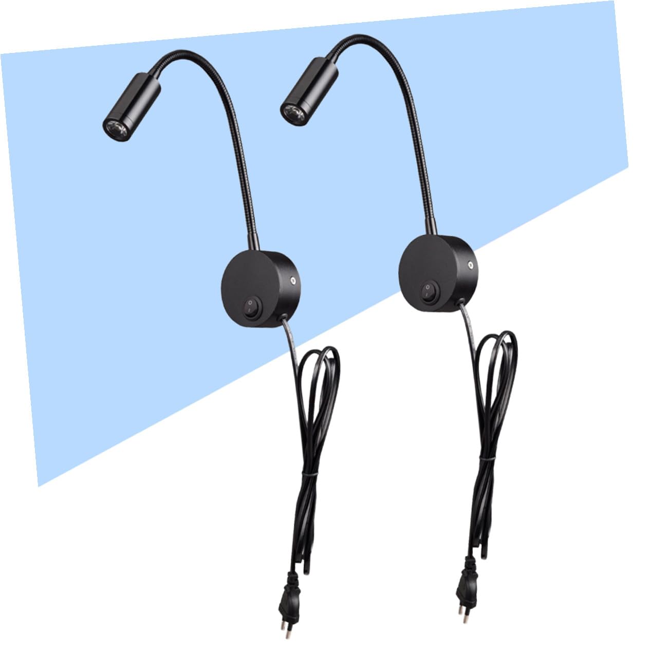 Operitacx 2 Piezas Luz LED de Lectura Lámpara de Pared Flexible para Dormitorio con Iluminación Direccional Suave y Ajustable para Estudiar y Trabajar