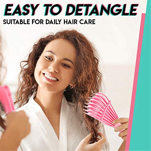 Detangling Brush for Curly Hair, Detangler Comb Brush Afro of American/African 3a to 4c Texture, Easier Detangle Kinky Wavy/Curly/Coily/Wet/Dry/Oil/Thick/Long Hair No Pain Scalp Massage