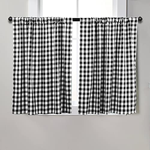 Buffalo Check Curtains Buffalo Plaid Curtains Blackout Curtains Farmhouse Country Curtains For Living Room, 36X36Inch, 2 Pack (Black White) #TOP4
