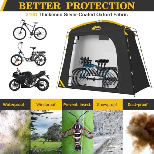 Image of Happy Travel Bike Storage Shed Tent, Waterproof Portable Bicycle Cover Shed