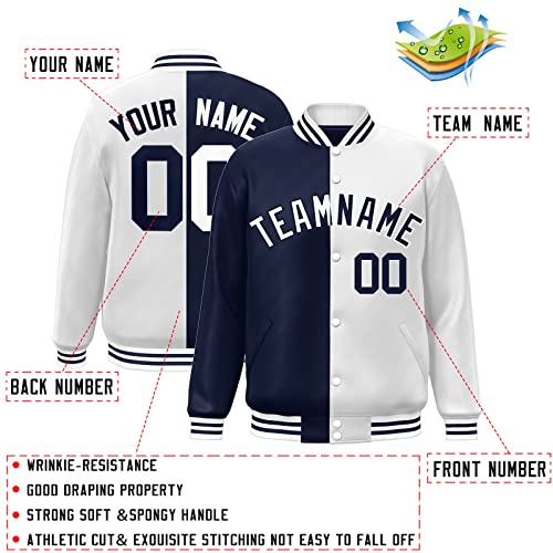 Freecustom Custom Men's Varsity Baseball Jacket Casual Letterman Bomber Split Jackets Personalized Stitched Name Number2
