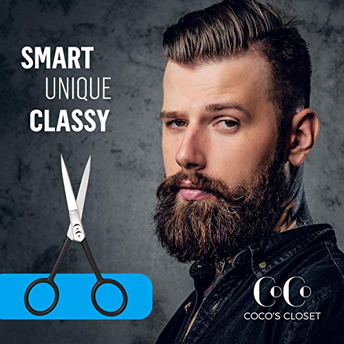 Professional Beard & Mustache Scissors For Men, Beauty & Grooming Scissors For Facial Hair Removal, Trimming Mustache, Nose Hair & Beard, Safety Use For Eyebrows & Eyelashes #TOP6