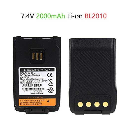 Two Way Radio Battery 2000mAh Li-ion Battery for Hytera BL2010 BL1504 UL913 PD562