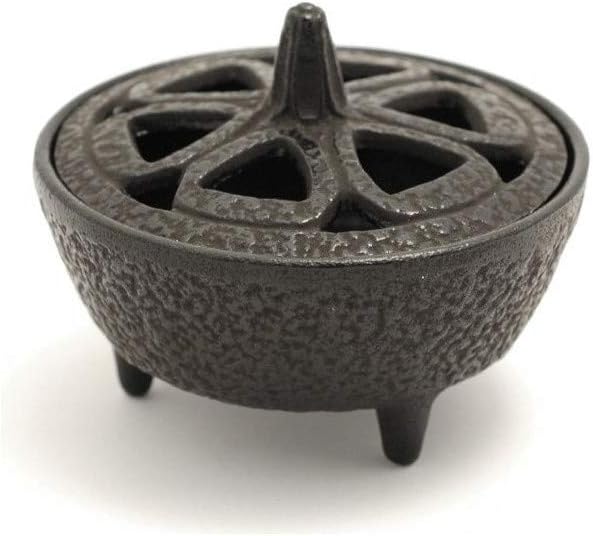 Cast Iron Incense Burner for Wax Melts Incense Resins Cones or Sticks Can Be Used on Log Burner