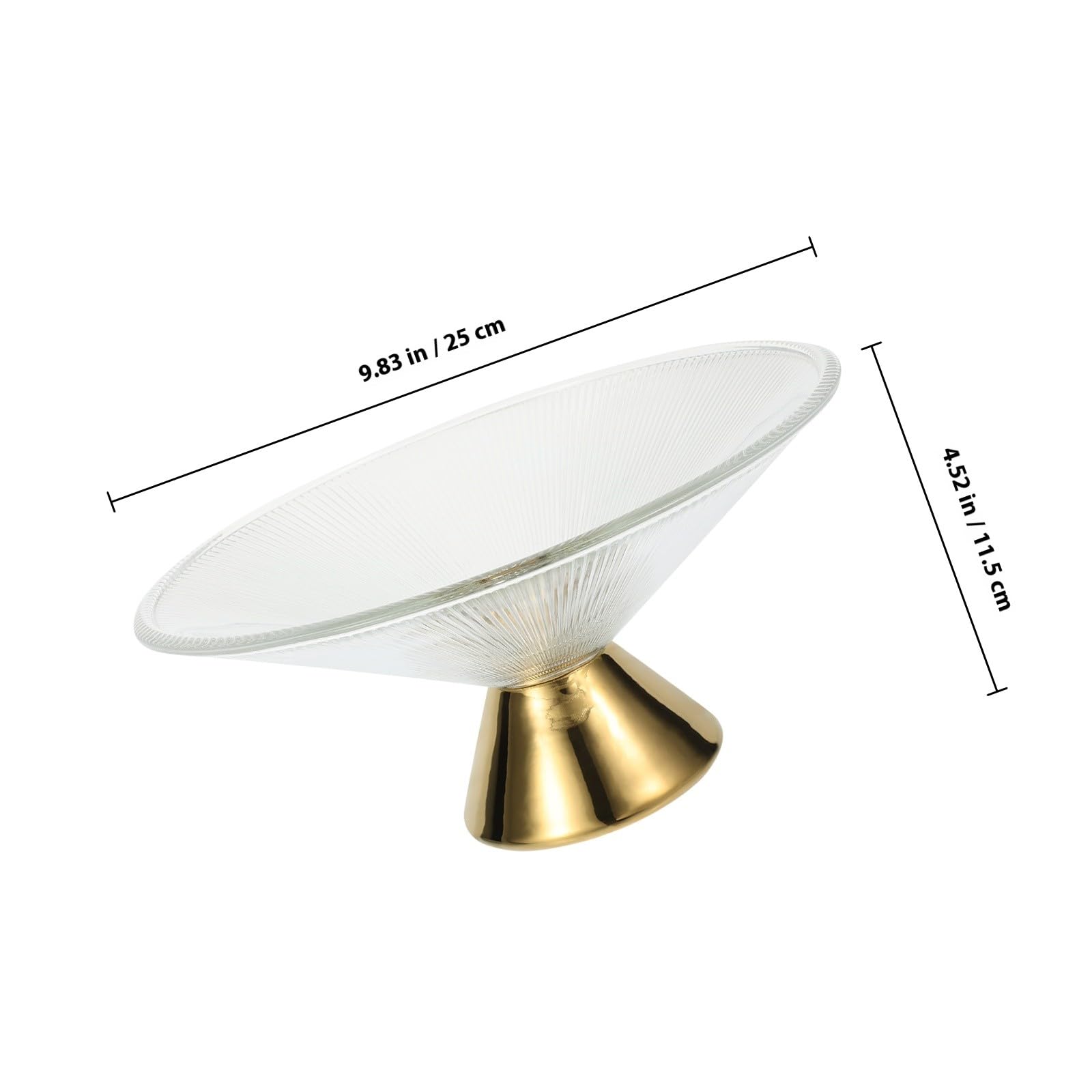 Elegante Sichere mit Kapazität Obstschale Glas Große und Handhabung Stilvoll Edles Design in Gold für und Partys