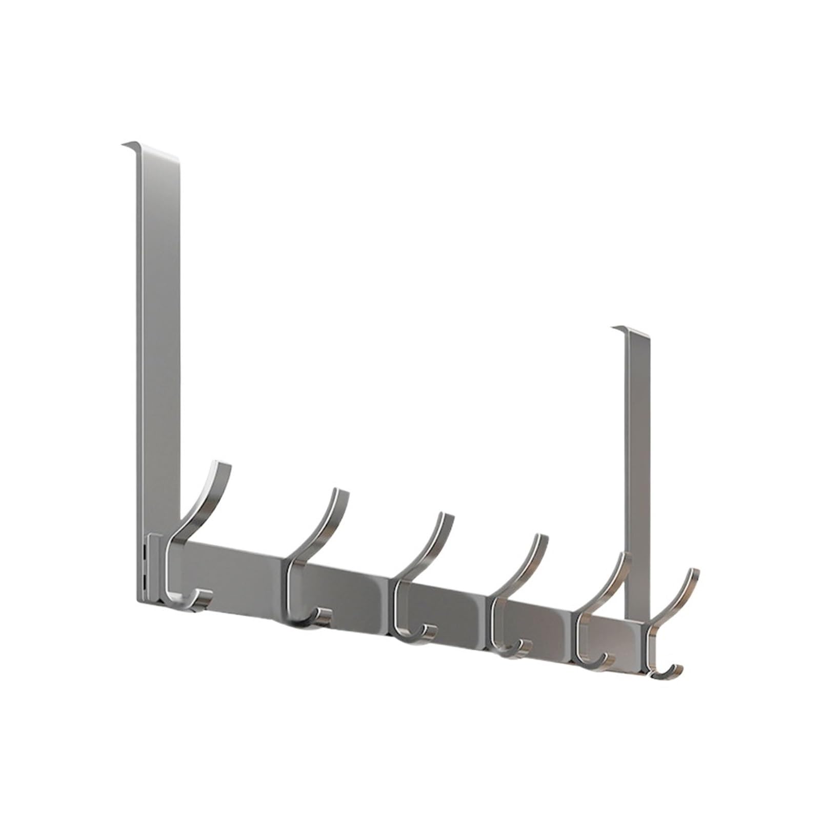 AXVORO Over Door Hanger Hooks Over The Door 6 Hooks Home Bathroom Organizer Rack Clothes Coat Hat Towel Hanger Bathroom Kitchen Accessories Door Hang(Grey -6 Hooks)