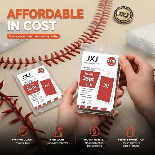 100ct Magnetic Card Holder, 35pt One Touch Card Holder for Trading Cards | UV Protectors Hard Plastic, Magnetic Card Case for Trading, Sports, Game, Football, Baseball, Basketball Cards - image 8
