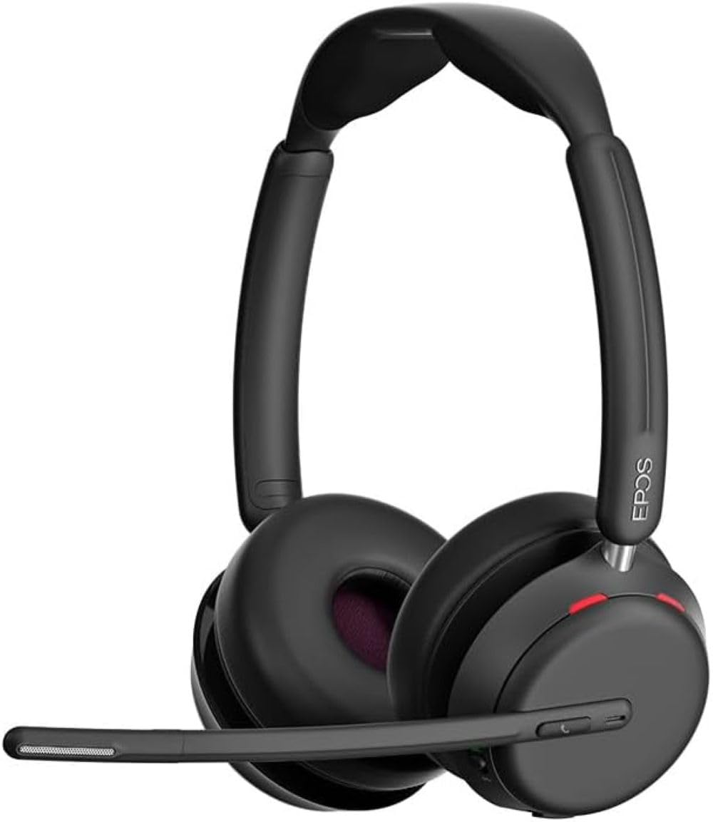 IMPACT 1060T ANC Adaptive Noise Cancelling Wireless Headset for PC with Active Noise Cancellation, EPOS AI Mic, Super Wideband Audio, Bluetooth, Wireless Charging, Microsoft Teams Certified