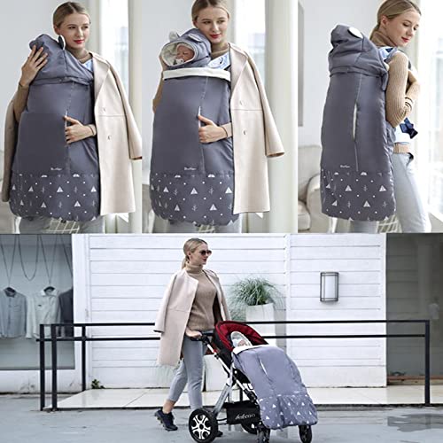 PUYEI Babyhoodie, verdikt, voor buiten, winter, warme babydrager, mantel, babyslaapzak voor kinderwagen, afdekking… - Image 5