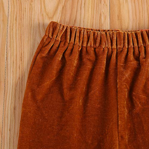 Qiylii Kids Baby Girl Velvet Bell-Bottoms Pants Fall Ruffle Flare Pant Trousers Leggings Toddler Clothes4