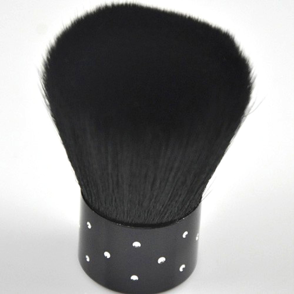 Black Face Make Up Brush Nail Rhinestones Brush For Acrylic & UV Gel Nail Art Dust Cleaner