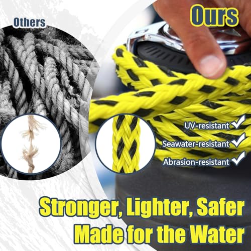 Image of Boat Tow Rope 60ft 1-6 Riders, Floating Ropes for Towable Tubes