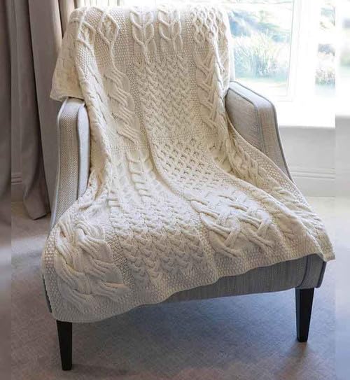 Classico Maglione Irlandese Aran Craft 100% Pura Lana Merino Vergine