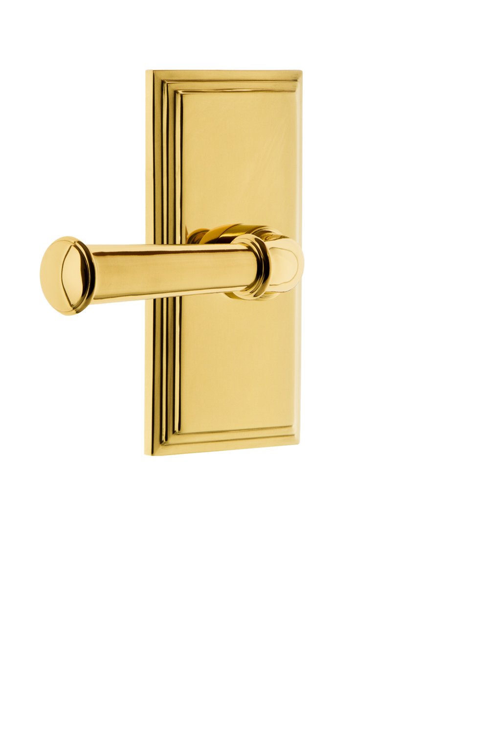 Grandeur 822583 Carre Plate Passage with Georgetown Lever in Polished Brass, Passage - 2.75