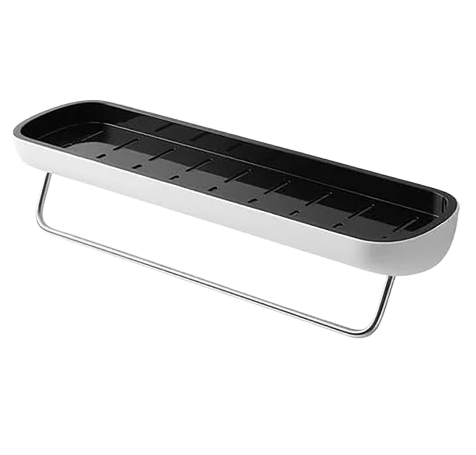 Mensola Doccia Accessori Bagno Mensole Sospese Senza Trapano, Mensola Per Doccia A Parete, Mensola Per Bagno Facile Da Montare Mensole Bagno Mensole Da Parete(Black,42 * 12 * 10.8cm)