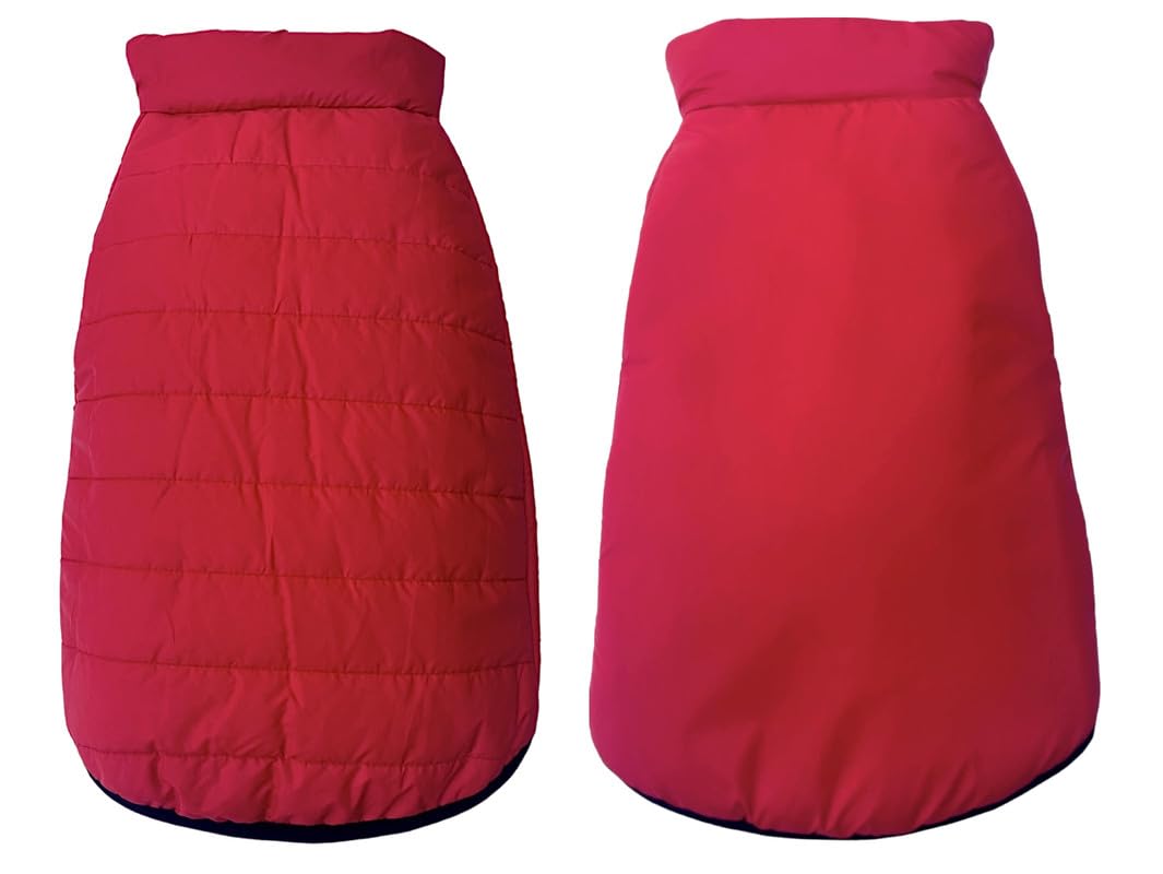 Petsplanet Dog Winter Clothes Reversible Puffer Dog Jacket Red Color Design Dog Jacket Warm Dog Coat Windproof Pets Cold Weather Wearing Very Light & Waterproof (S, 14 Inch) (B0CLXZ72H9) Amazon Price History, Amazon Price Tracker