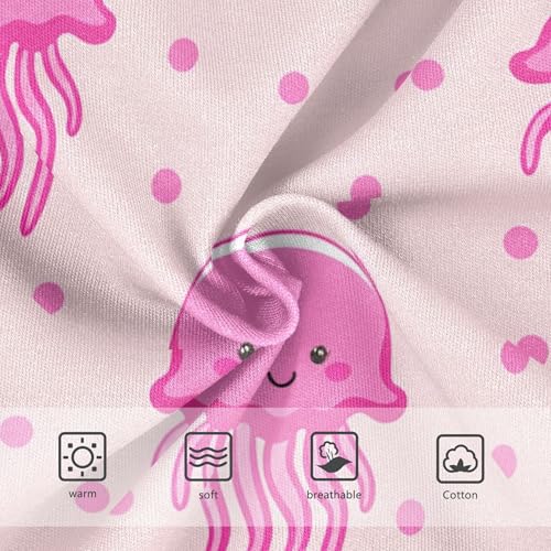 Cotton Toddler Underwear Floral Playful Cute Pink Jellyfish Pink Girl Panties Cute Colorful Kids Briefs Undies 2t3