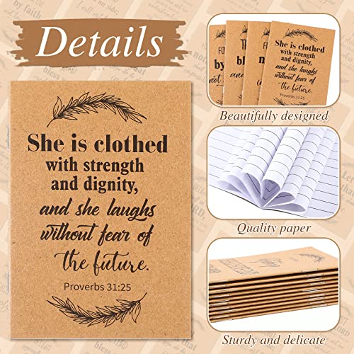 100 Pcs Prayer Journal For Women Bible Journal Bulk Small Pocket Bible Study Journal Kraft Bible Verse Christian Notebook Scripture Inspirational Notepads For Women Men Kids Office School (Bible) #TOP2